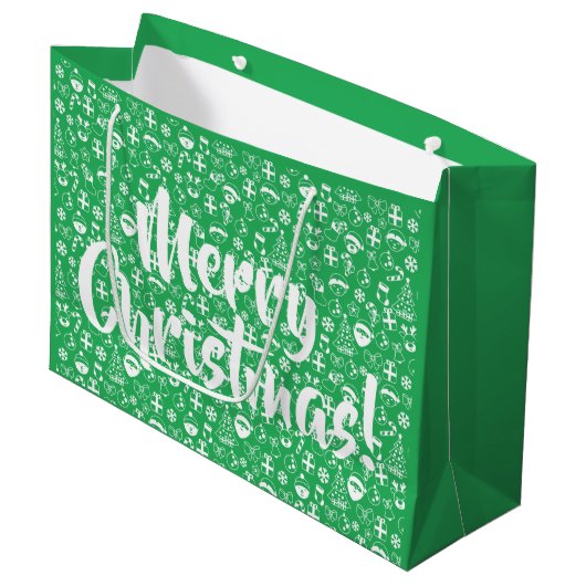 Kerstfavorieten: De kerstman Elf Snowman Santa Groot Cadeauzakje (Voorkant Gekanteld)