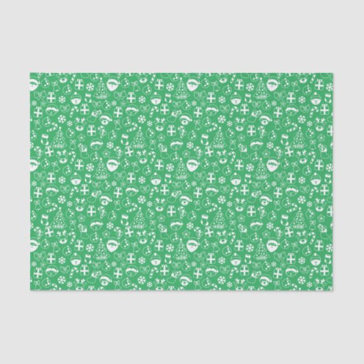 Kerstfavorieten: De kerstman Elf Snowman Santa Tissuepapier (Voorkant)