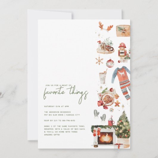 Kerstfavorieten | Favoriete Dingen Feest Kaart (Voorkant)