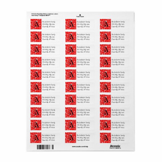 Kerstfavorieten - Red Santa Elf Snowman Monogram Etiket (Full Sheet)