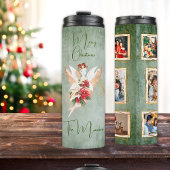 Kerstfee 6 Fotosjabloon Poinsettia Thermosbeker