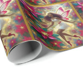 Kerstfee Collectie - Auburn Natuurlijk Haar Cadeaupapier (Rol Hoek)