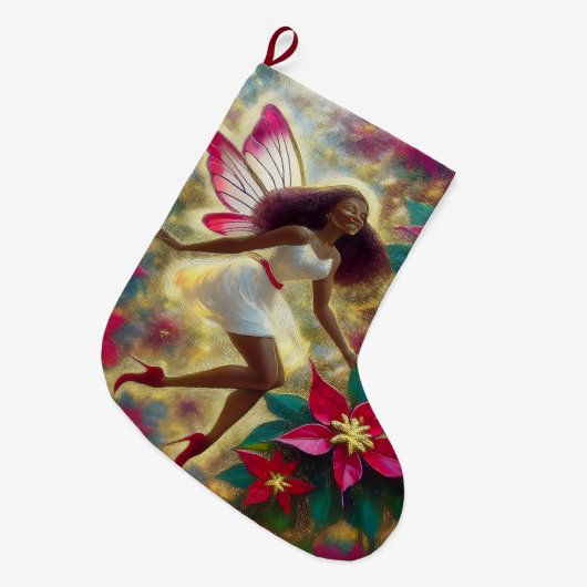 Kerstfee Collectie - Auburn Natuurlijk Haar Grote Kerstsok (Voorkant (Hangend))