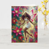 Kerstfee Collectie - Auburn Natuurlijk Haar Kaart (Gele Bloem)