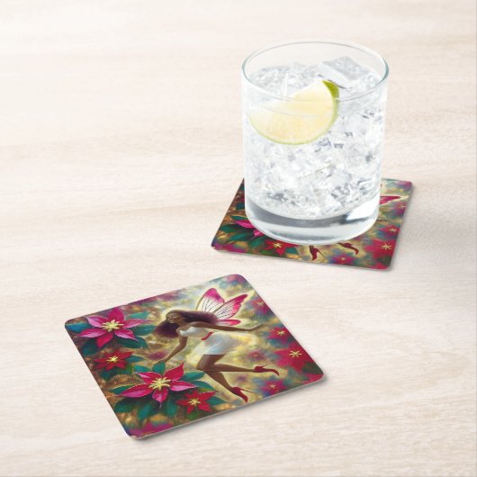 Kerstfee Collectie - Auburn Natuurlijk Haar Kartonnen Onderzetters (Insitu)