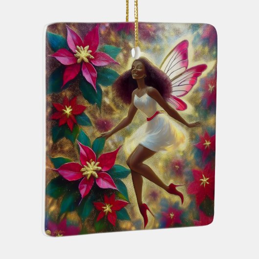 Kerstfee Collectie - Auburn Natuurlijk Haar Keramisch Ornament (Rechts)