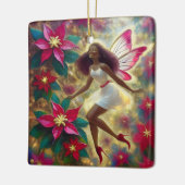 Kerstfee Collectie - Auburn Natuurlijk Haar Keramisch Ornament (Links)