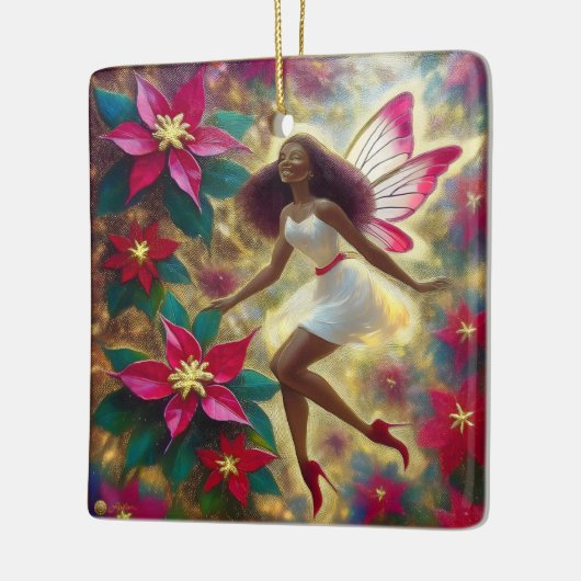 Kerstfee Collectie - Auburn Natuurlijk Haar Keramisch Ornament (Links)