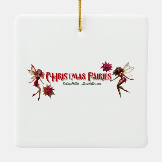 Kerstfee Collectie - Auburn Natuurlijk Haar Keramisch Ornament (Achterkant)