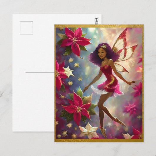 Kerstfee Collectie Plum Tint Natuurlijk Haar Briefkaart (Voorkant / Achterkant)