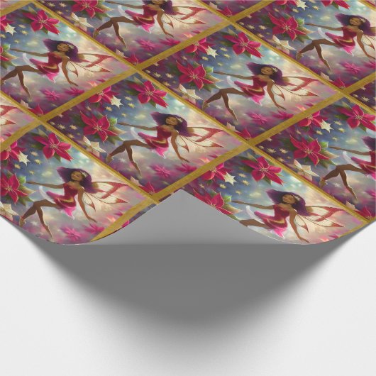 Kerstfee Collectie Plum Tint Natuurlijk Haar Cadeaupapier (Hoek)