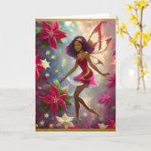 Kerstfee Collectie Plum Tint Natuurlijk Haar Kaart (Gele Bloem)