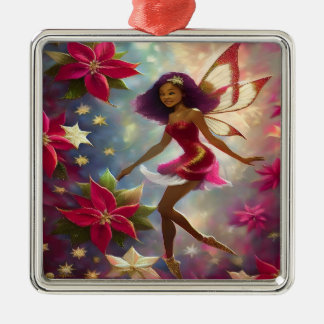 Kerstfee Collectie Plum Tint Natuurlijk Haar Metalen Ornament