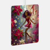 Kerstfee Collectie Plum Tint Natuurlijk Haar Metalen Ornament (Voorkant Rechts)