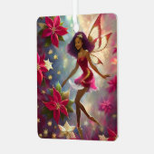 Kerstfee Collectie Plum Tint Natuurlijk Haar Metalen Ornament (Voorkant links)