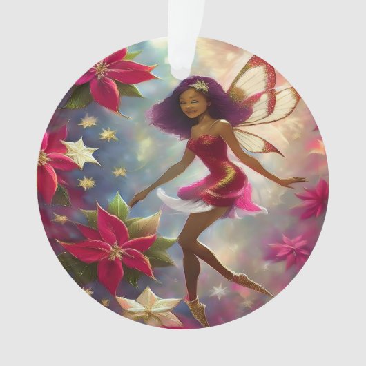 Kerstfee Collectie Plum Tint Natuurlijk Haar Ornament (voorkant)