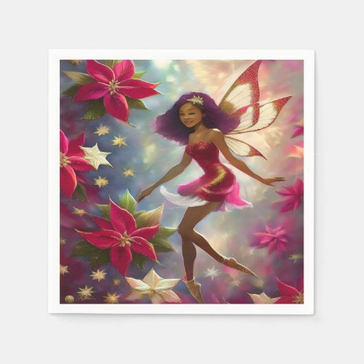 Kerstfee Collectie Plum Tint Natuurlijk Haar Servet (Voorkant)