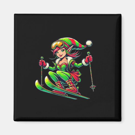 Kerstfee - Kerstmis Snowboard Skiën Magneet (Voorkant)