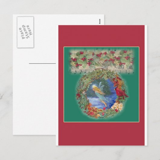 Kerstfee Magische Illustratie Feestdagenkaart (Voorkant / Achterkant)