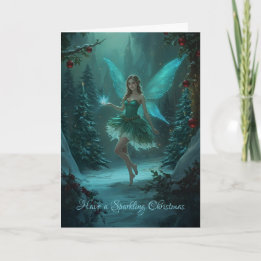 Kerstfee met een Vonk van Magie Vakantie Kaart