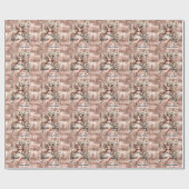 Kerstfee op Sparkle Roos Gouden Achtergrond Cadeaupapier (Vlak)