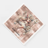 Kerstfee op Sparkle Roos Gouden Achtergrond Servet (Hoek)