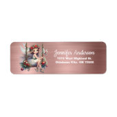 kerstfee | Roos Gold Return-adres Etiket (Voorkant)