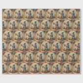 Kerstfee speelt harp cadeaupapier (Vlak)