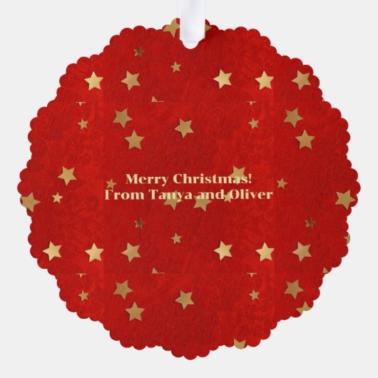 Kerstfee & Sterren Ornament Kaart (Achterkant)