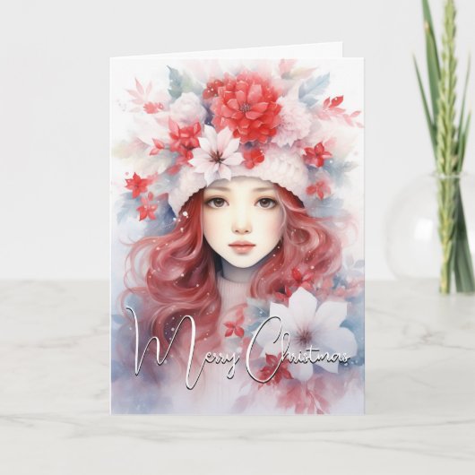 Kerstfee van de bloemen kaart (Voorkant)