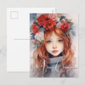 Kerstfee van de Rozen Feestdagenkaart (Voorkant / Achterkant)