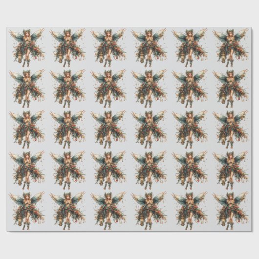 Kerstfee versierd met vakantie cadeaupapier (Vlak)