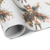 Kerstfee versierd met vakantie cadeaupapier (Rol Hoek)