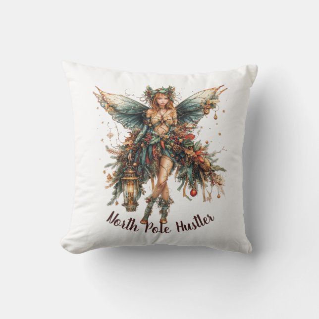 Kerstfee versierd met vakantie kussen (Voorkant)