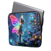 Kerstfee winterbos feestelijke magie laptop sleeve (Voorkant Links)