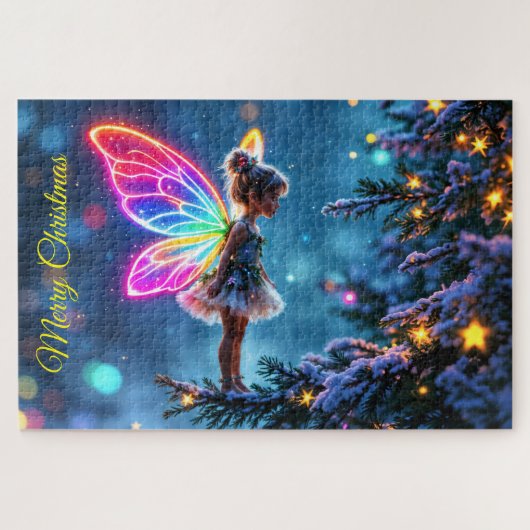 Kerstfee winterbos feestelijke magie legpuzzel (Horizontaal)