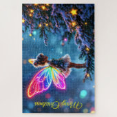 Kerstfee winterbos feestelijke magie legpuzzel (Verticaal)