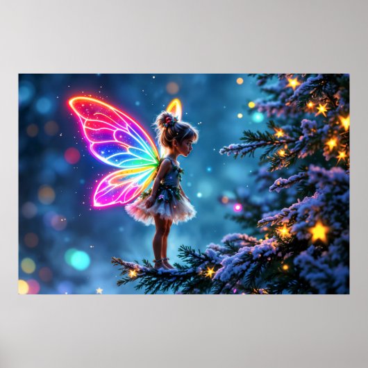 Kerstfee winterbos feestelijke magie poster (Voorkant)