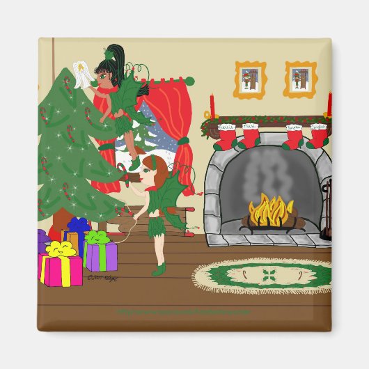 kerstfeeën die de boommagneet in orde maken magneet (Voorkant)