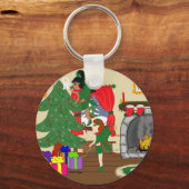 kerstfeeën die de Sleutelhanger van de boom bijsni (Voorkant)