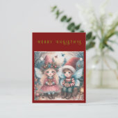 Kerstfeeën in het bos Vakantie Briefkaart (Staand voorkant)