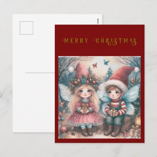 Kerstfeeën in het bos Vakantie Briefkaart (Voorkant / Achterkant)