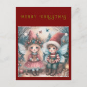 Kerstfeeën in het bos Vakantie Briefkaart (Voorkant)