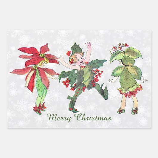 kerstfeeën inpakpapier vel (Voorkant 3)