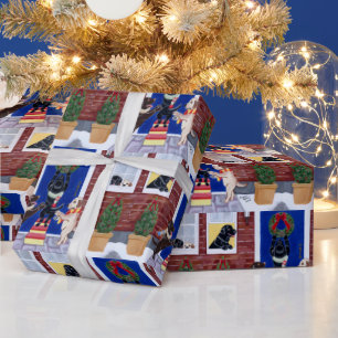 kerstfeeën labradors cadeaupapier