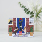 kerstfeeën labradors feestdagenkaart (Staand voorkant)