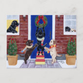 kerstfeeën labradors feestdagenkaart (Voorkant)