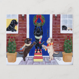 kerstfeeën labradors feestdagenkaart