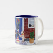 kerstfeeën labradors tweekleurige koffiemok (Voorkant rechts)