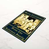 kerstfeest 1896 en kinderen folie feestdagenkaart (Gedraaid)